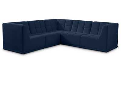 Relax Navy Velvet Modular Sectional