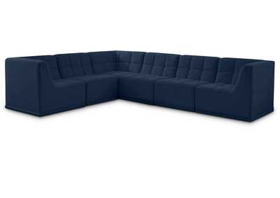 Relax Navy Velvet Modular Sectional