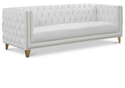 Image for Michelle White Faux Leather Sofa