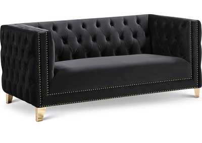 Image for Michelle Black Velvet Loveseat