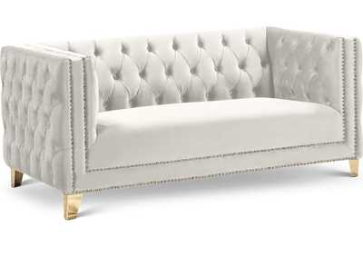 Michelle Cream Velvet Loveseat