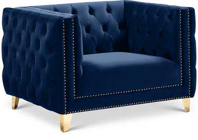 Michelle Navy Velvet Chair