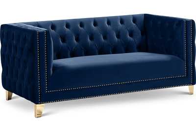 Michelle Navy Velvet Loveseat