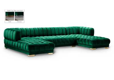 Image for Gwen Green Velvet 3 Piece Sectional (3 Boxes)