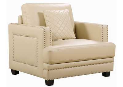 Image for Ferrara Beige Faux Leather Chair