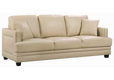 Pacific Islands Expensive traffic Ferrara Beige Faux Leather Sofa Wow Furniture Outlet Inc.