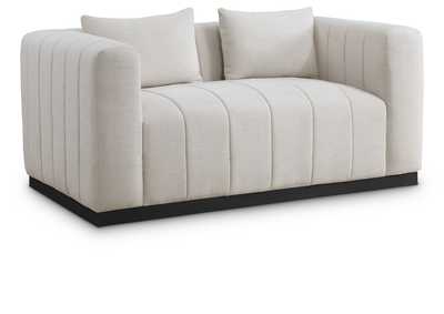 Image for Lucia Beige Linen Textured Fabric Loveseat