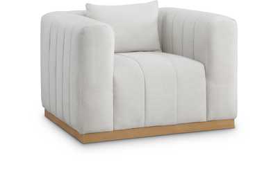 Image for Lucia Cream Linen Textured Fabric Chair