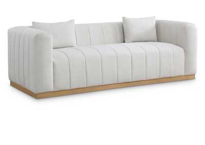 Image for Lucia Cream Linen Textured Fabric Sofa