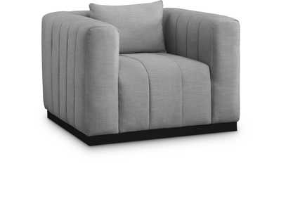 Image for Lucia Grey Linen Textured Fabric Chair
