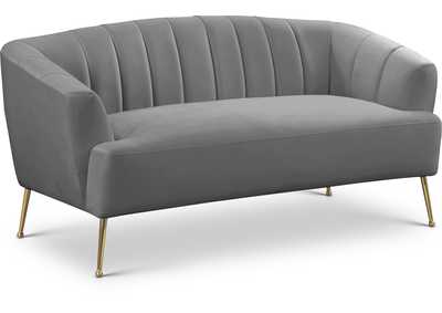 Tori Grey Velvet Loveseat