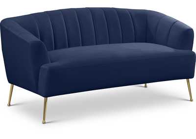 Tori Navy Velvet Loveseat