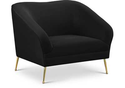 Hermosa Black Velvet Chair