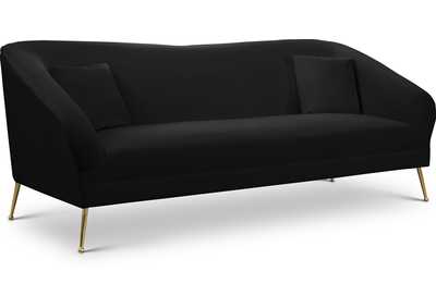 Image for Hermosa Black Velvet Sofa