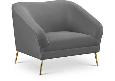 Hermosa Grey Velvet Chair