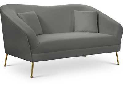 Hermosa Grey Velvet Loveseat