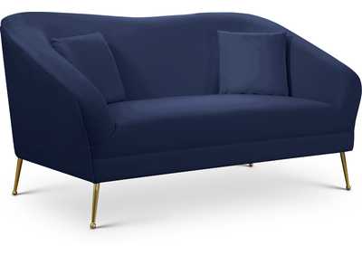 Hermosa Navy Velvet Loveseat