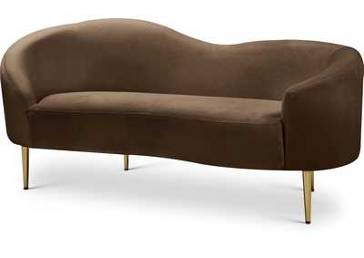 Image for Ritz Brown Velvet Loveseat