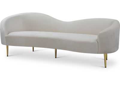 Image for Ritz Cream Velvet Sofa