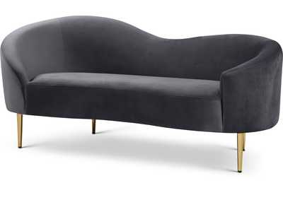 Image for Ritz Grey Velvet Loveseat