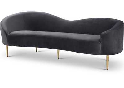 Ritz Grey Velvet Sofa