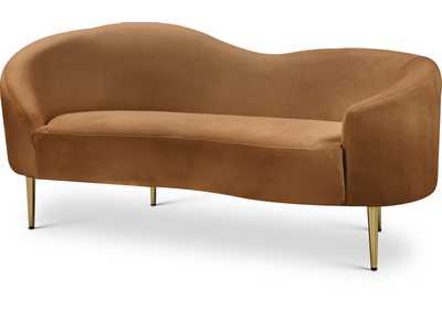 Ritz Saddle Velvet Loveseat