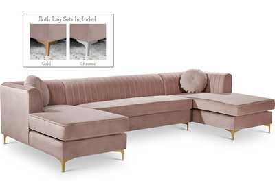 Image for Graham Pink Velvet 3 Piece Sectional