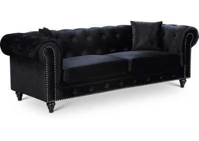 Chesterfield Black Velvet Sofa