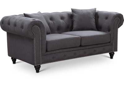 Image for Chesterfield Grey Linen Textured Loveseat