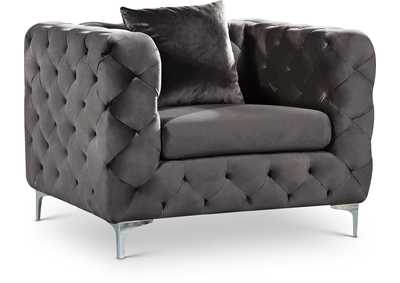 Scarlett Grey Velvet Chair