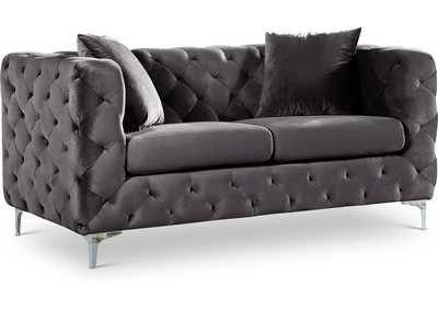 Scarlett Grey Velvet Loveseat