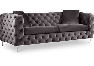 Scarlett Grey Velvet Sofa