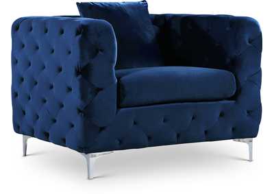 Image for Scarlett Navy Velvet Chair