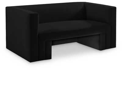 Image for Henson Black Velvet Loveseat