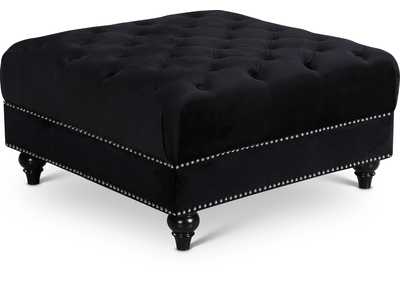 Image for Sabrina Black Velvet Ottoman