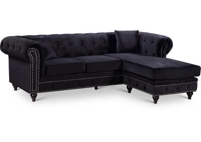 Image for Sabrina Black Velvet 2 Piece Reversible Sectional