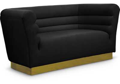 Bellini Black Velvet Loveseat