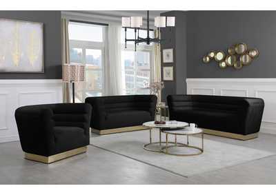 Image for Bellini Black Velvet Sofa and Loveseat