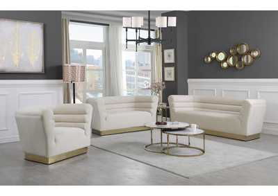 Image for Bellini Cream Velvet Sofa and Loveseat