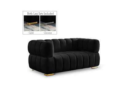 Image for Gwen Black Velvet Loveseat