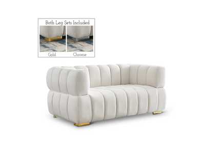 Gwen Cream Velvet Loveseat