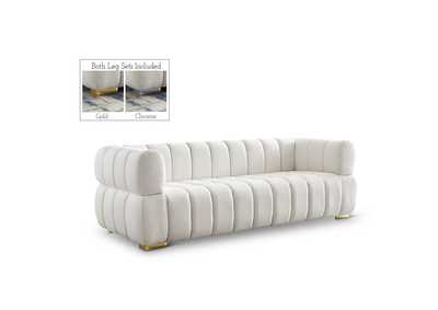 Gwen Cream Velvet Sofa