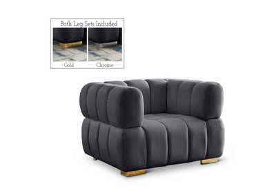 Gwen Grey Velvet Chair