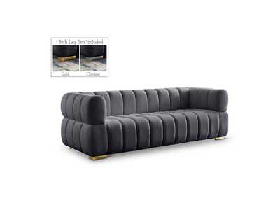 Gwen Grey Velvet Sofa