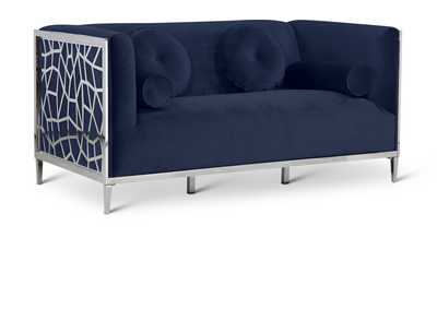 Opal Navy Velvet Loveseat