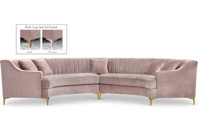 Jackson Pink Velvet 2 Piece Sectional