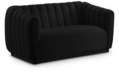 Dixie Black Velvet Loveseat