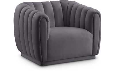 Dixie Grey Velvet Chair