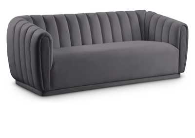 Dixie Grey Velvet Sofa