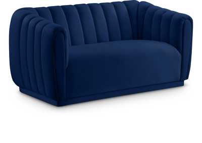 Dixie Navy Velvet Loveseat